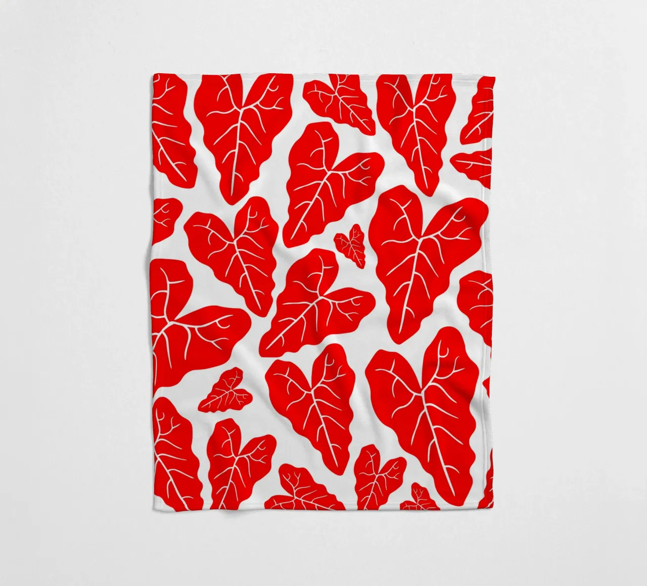 Red leaves pattern coperta in pile da baobabprintstore