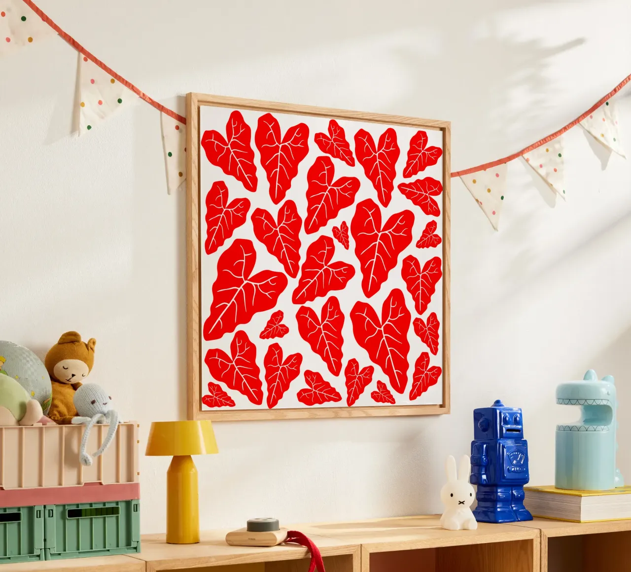Red leaves pattern plexiglass da baobabprintstore