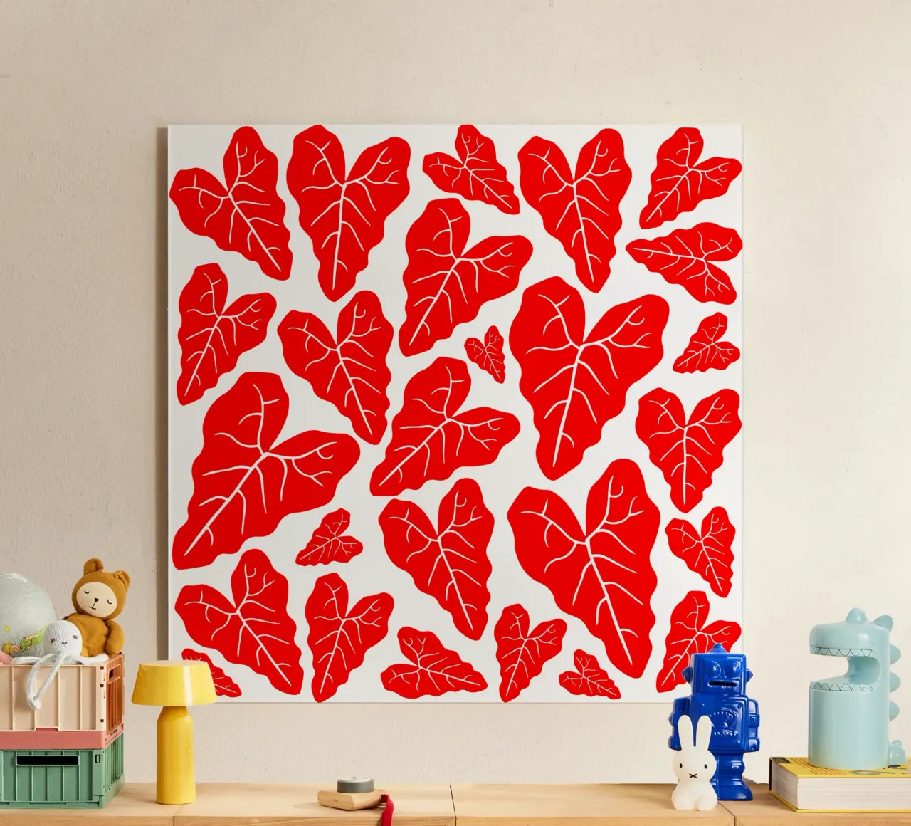 Red leaves pattern plexiglass da baobabprintstore