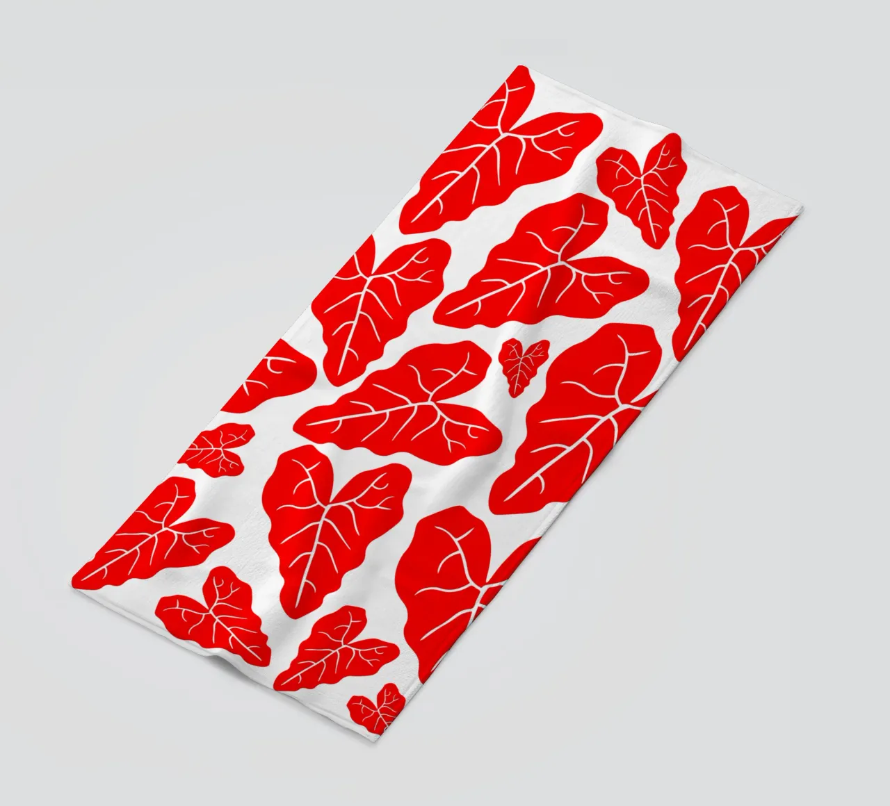 Red leaves pattern telo mare da baobabprintstore