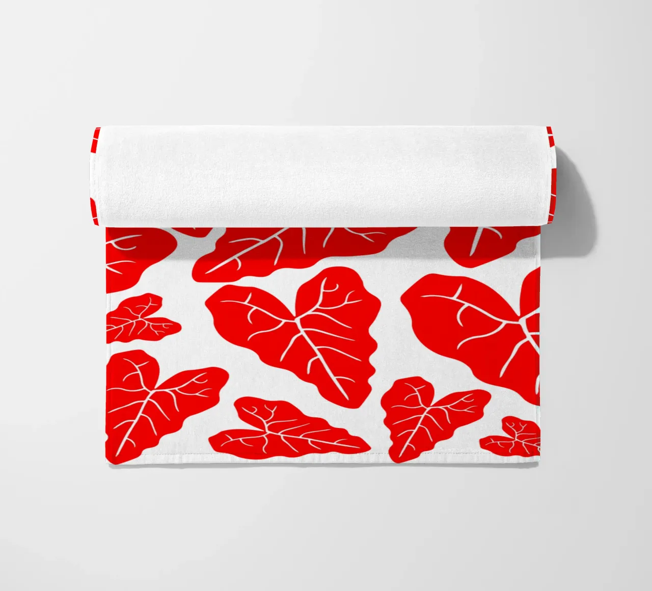 Red leaves pattern telo mare da baobabprintstore