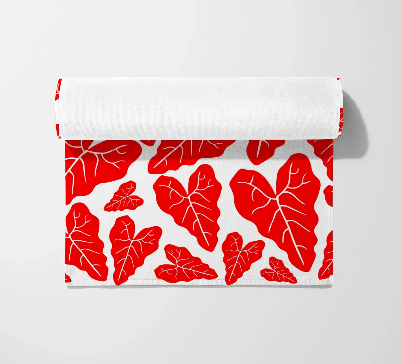 Red leaves pattern telo mare da baobabprintstore