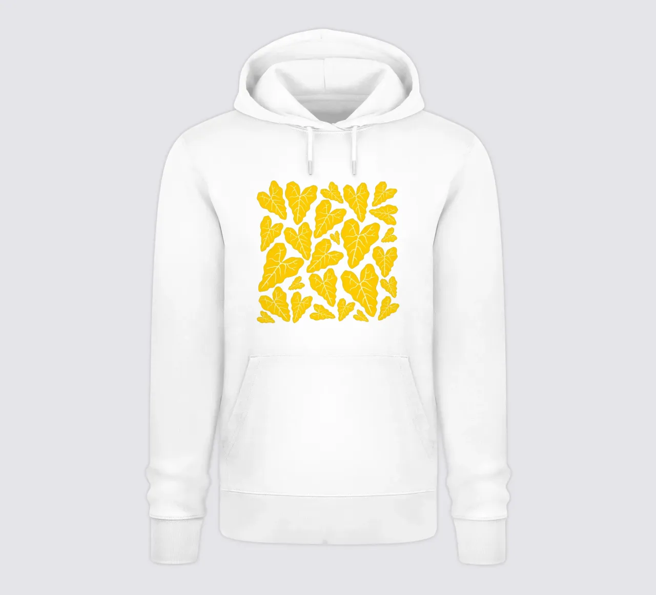 Yellow leaves pattern felpa con cappuccio da baobabprintstore