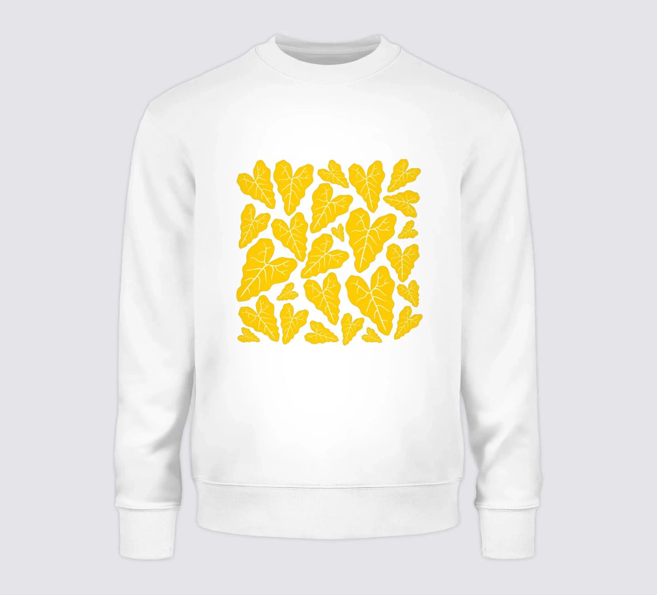 Yellow leaves pattern felpa da baobabprintstore