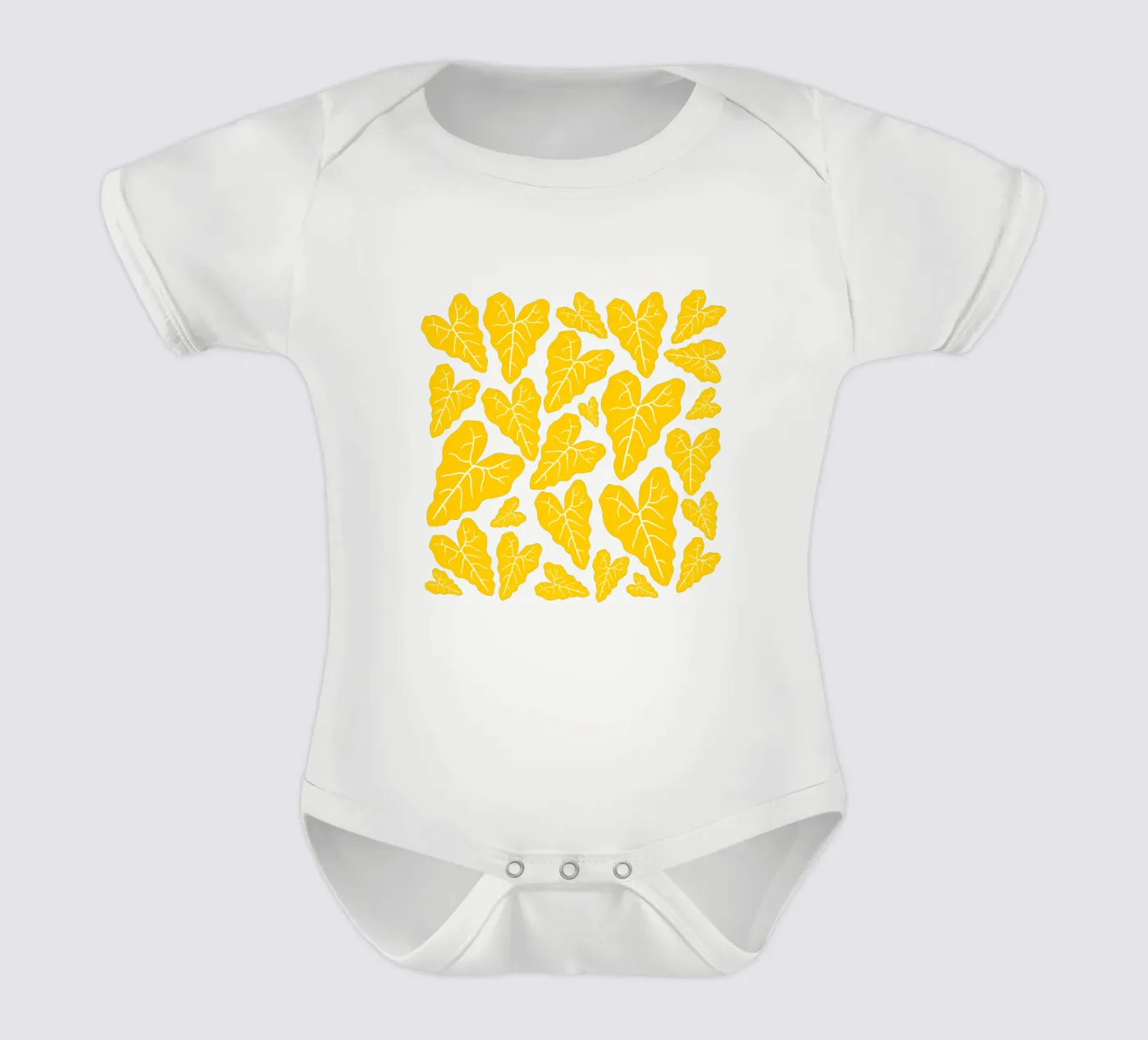 Yellow leaves pattern body bébé de baobabprintstore