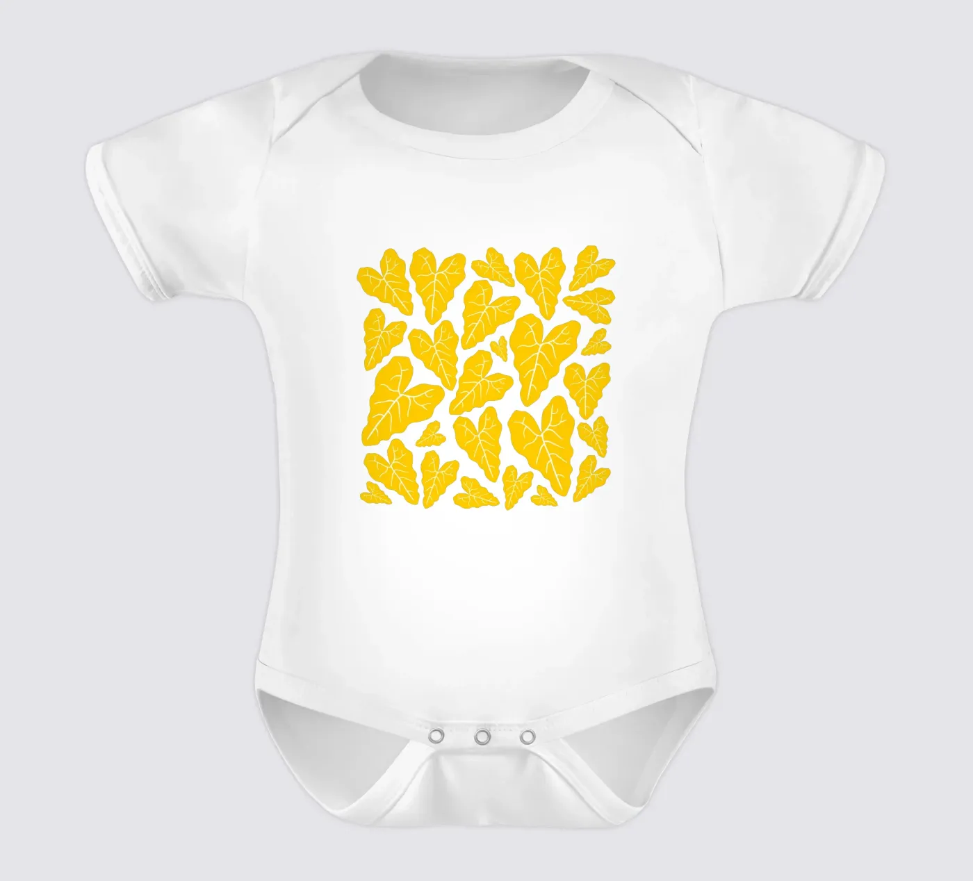 Yellow leaves pattern body bébé de baobabprintstore