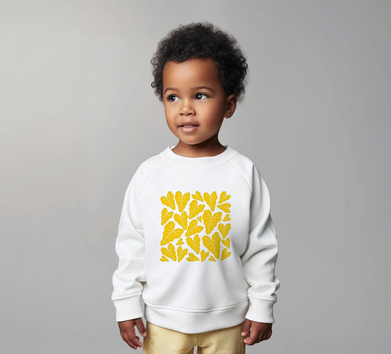 Yellow leaves pattern felpa neonato da baobabprintstore