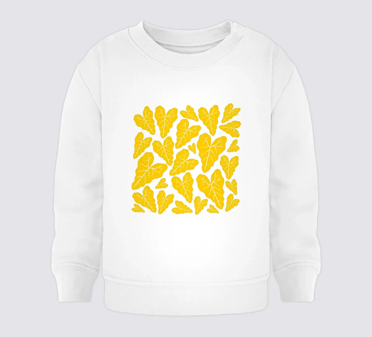 Yellow leaves pattern baby sweatshirt van baobabprintstore