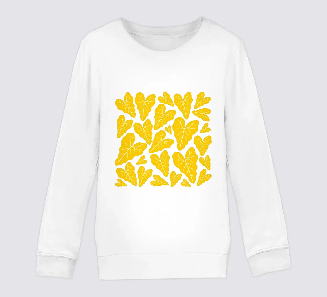 Yellow leaves pattern felpa bambino da baobabprintstore