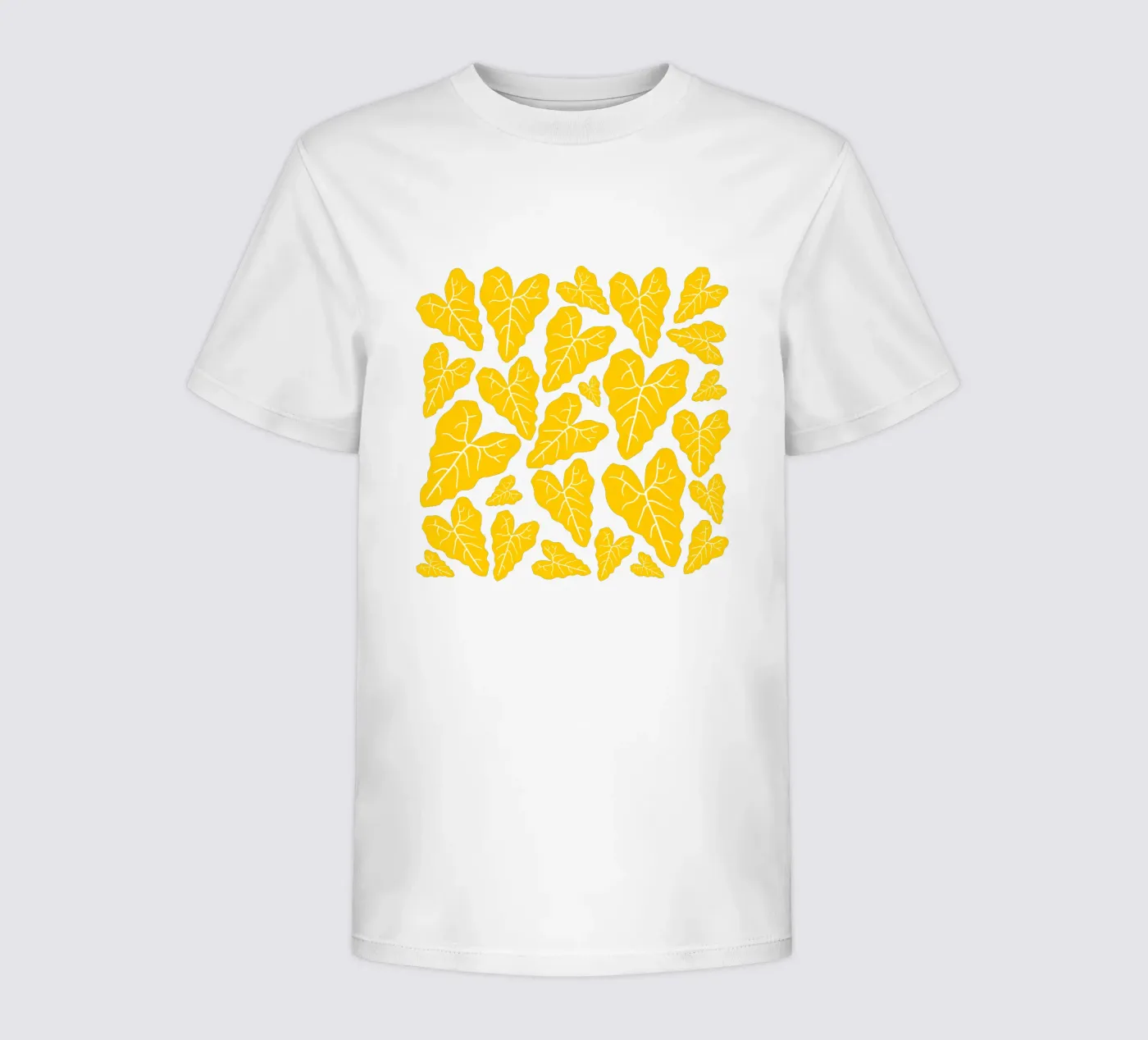 Yellow leaves pattern t-shirt bambini da baobabprintstore