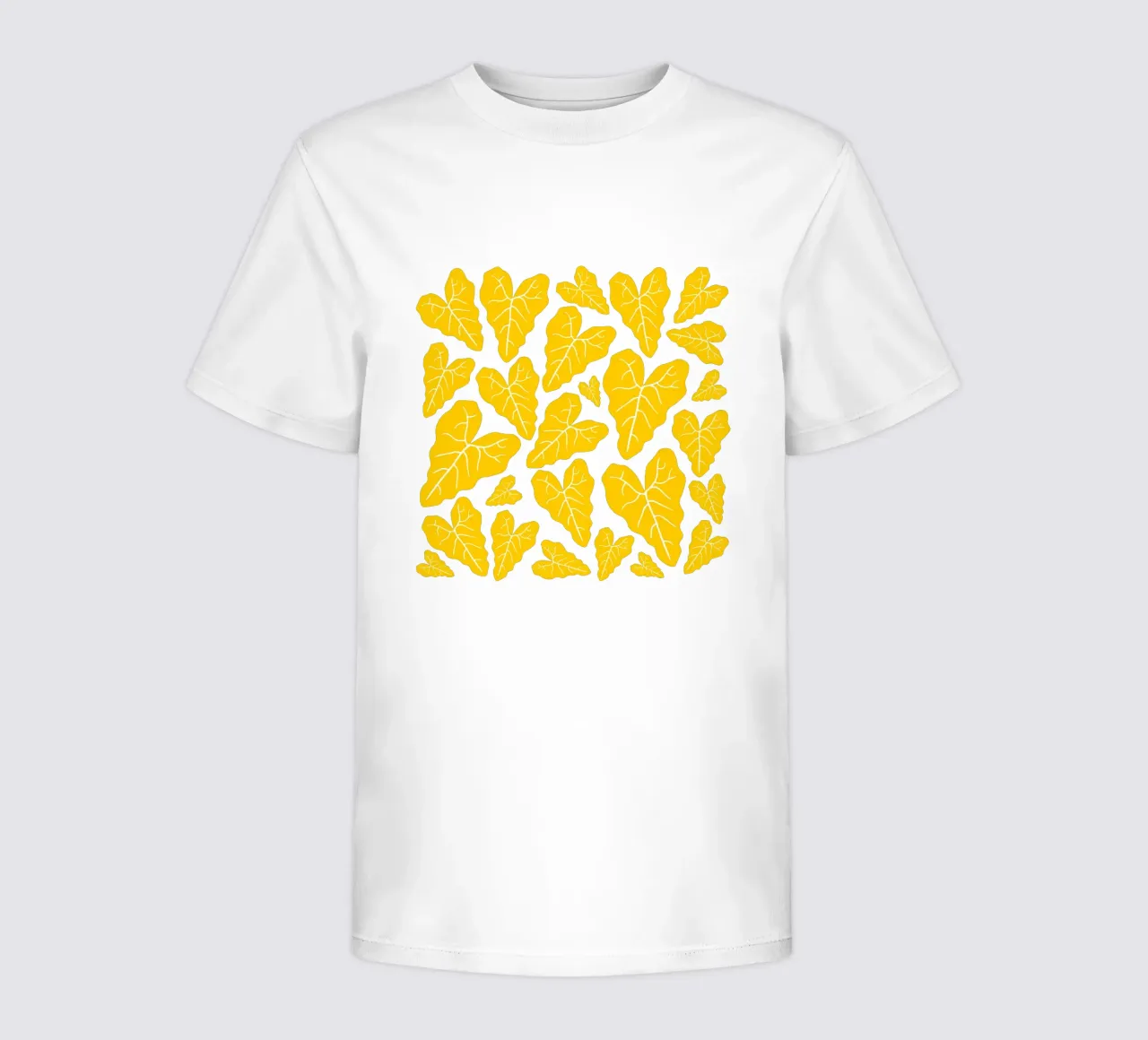 Yellow leaves pattern t-shirt bambini da baobabprintstore