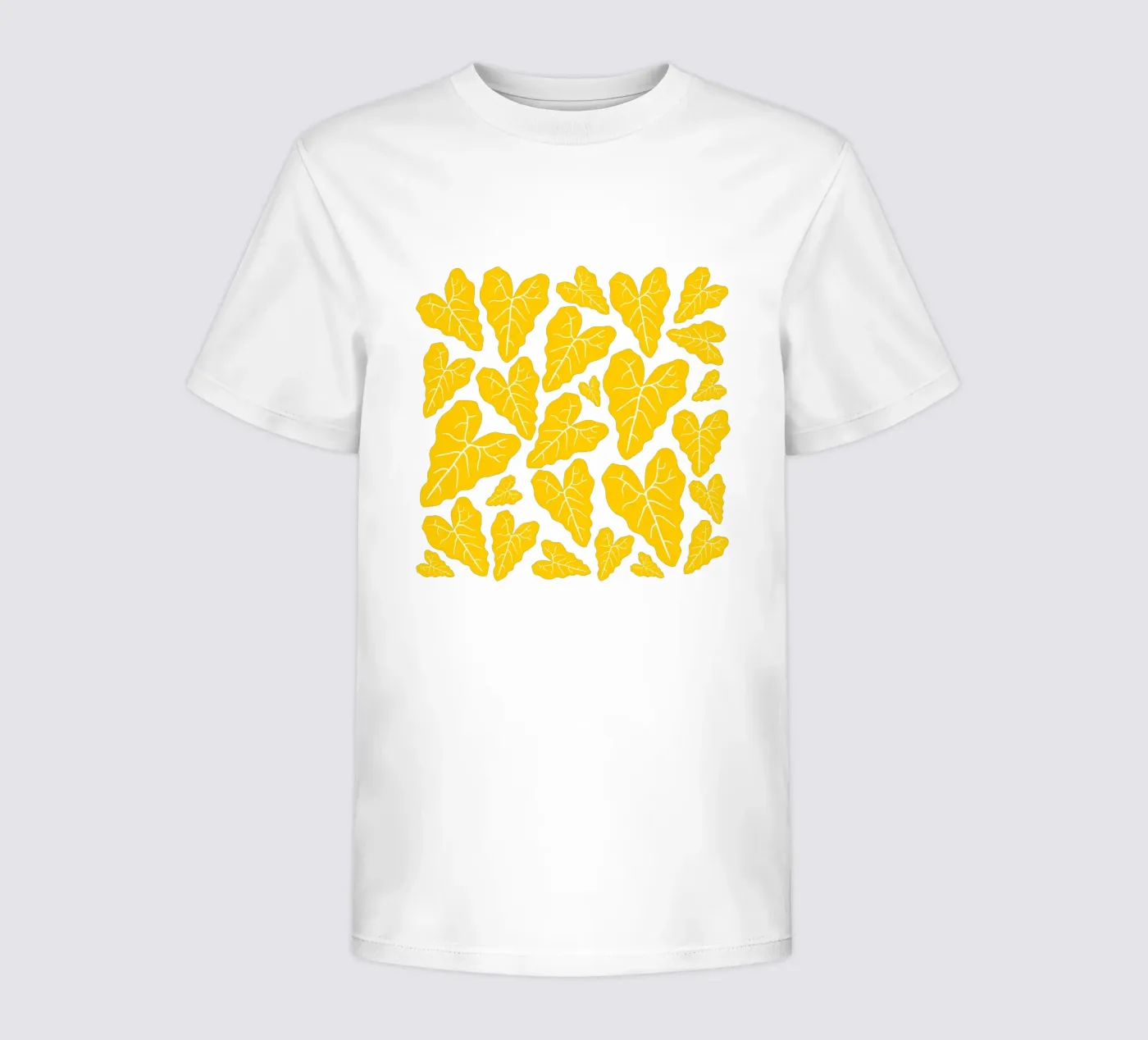 Yellow leaves pattern t-shirt bambini da baobabprintstore