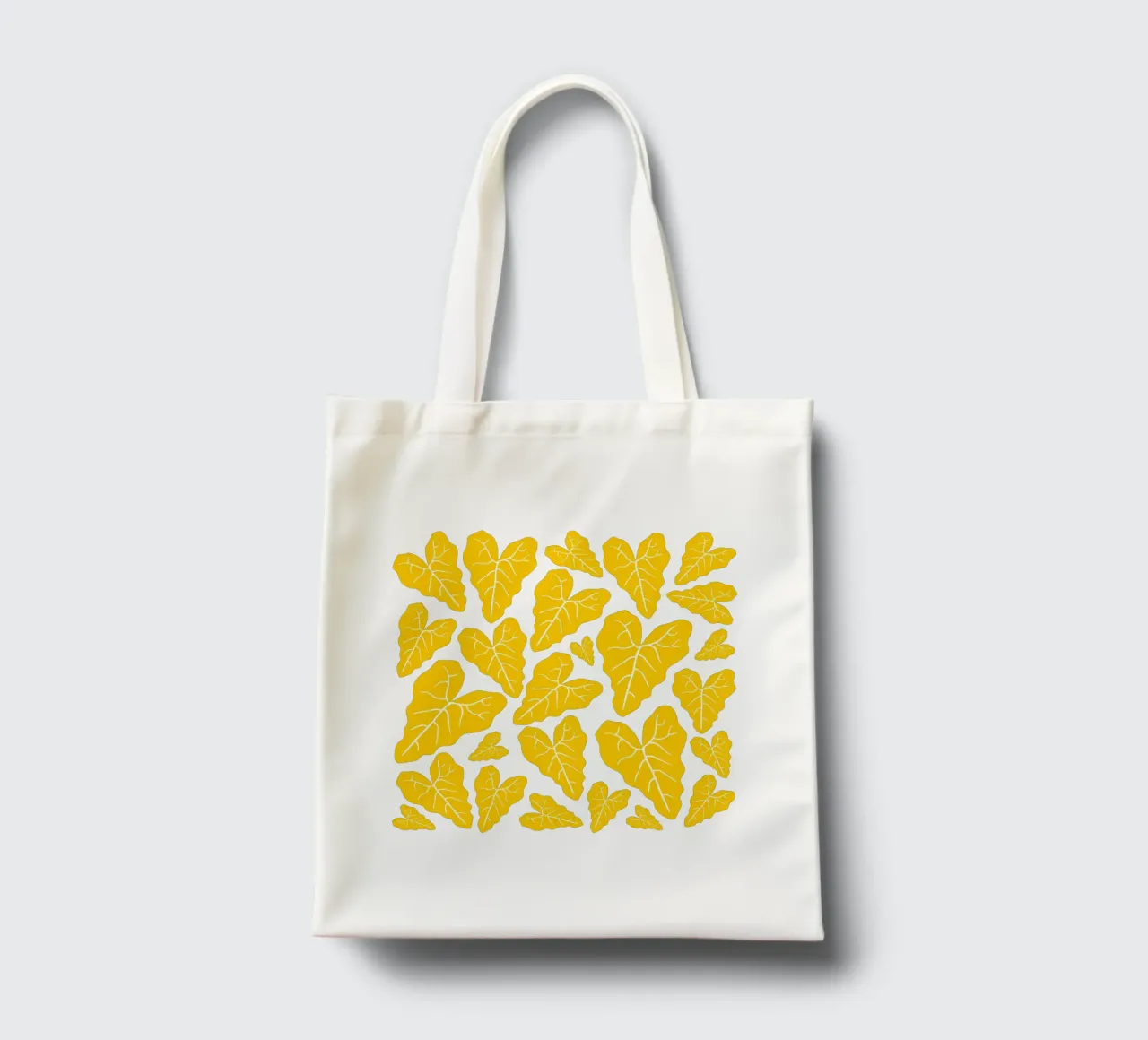 Yellow leaves pattern borsa in juta da baobabprintstore