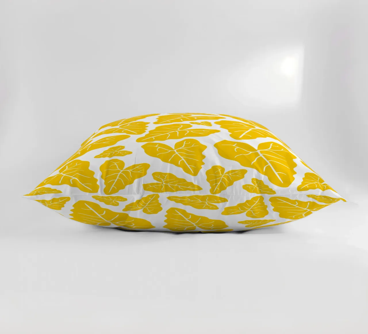 Yellow leaves pattern cuscino da baobabprintstore