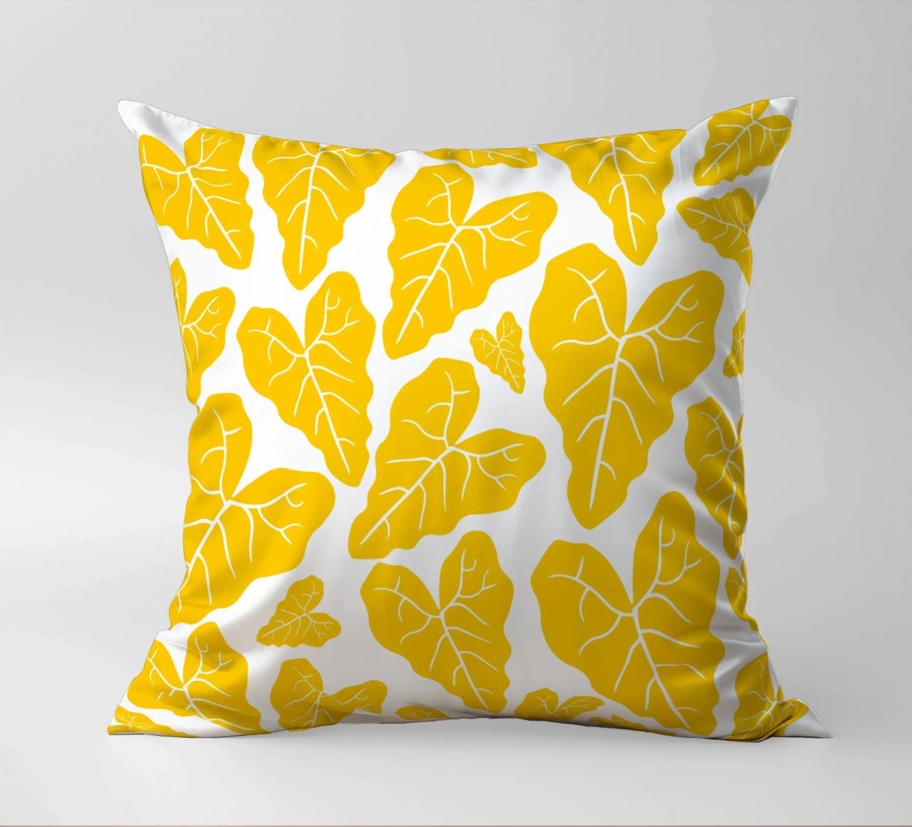 Yellow leaves pattern cuscino da baobabprintstore