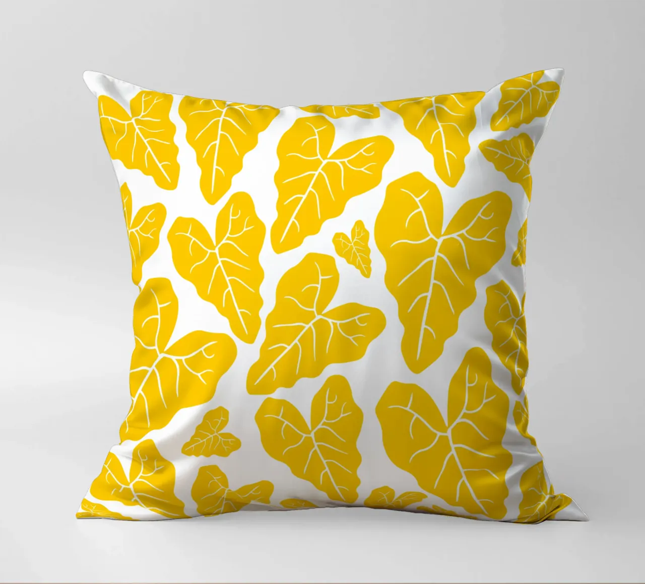 Yellow leaves pattern cuscino da baobabprintstore