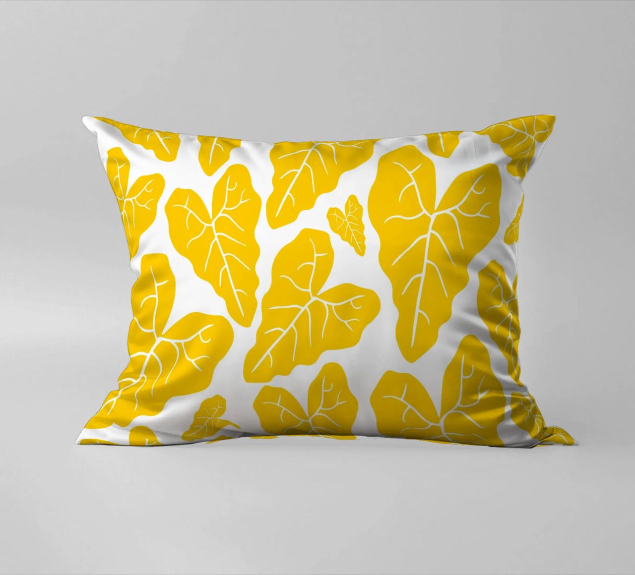 Yellow leaves pattern cuscino da baobabprintstore