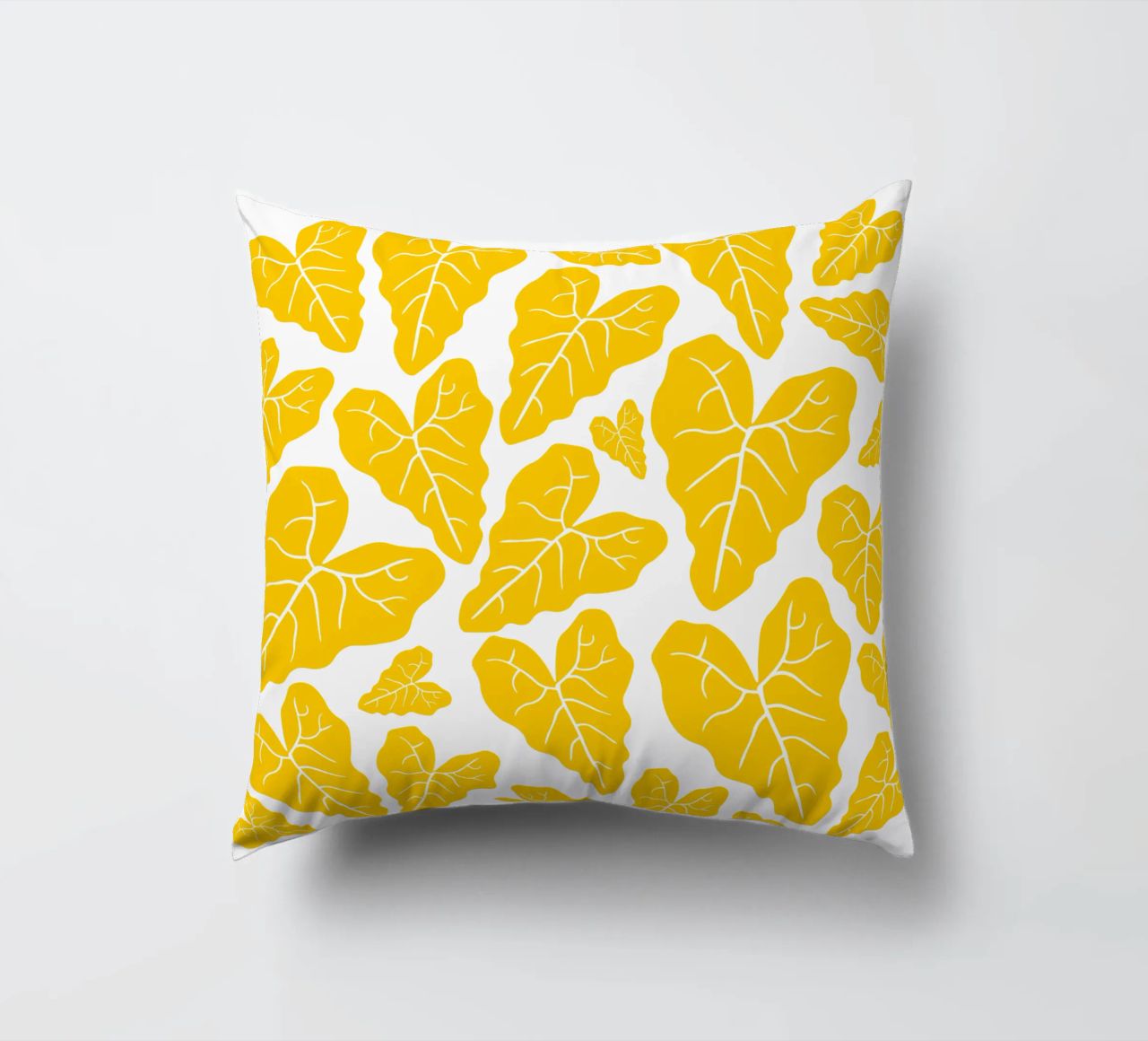 Yellow leaves pattern cuscino da baobabprintstore