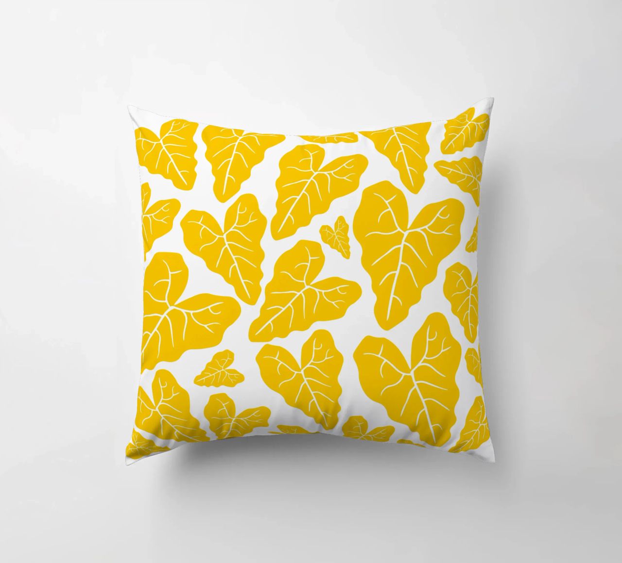 Yellow leaves pattern cuscino da baobabprintstore