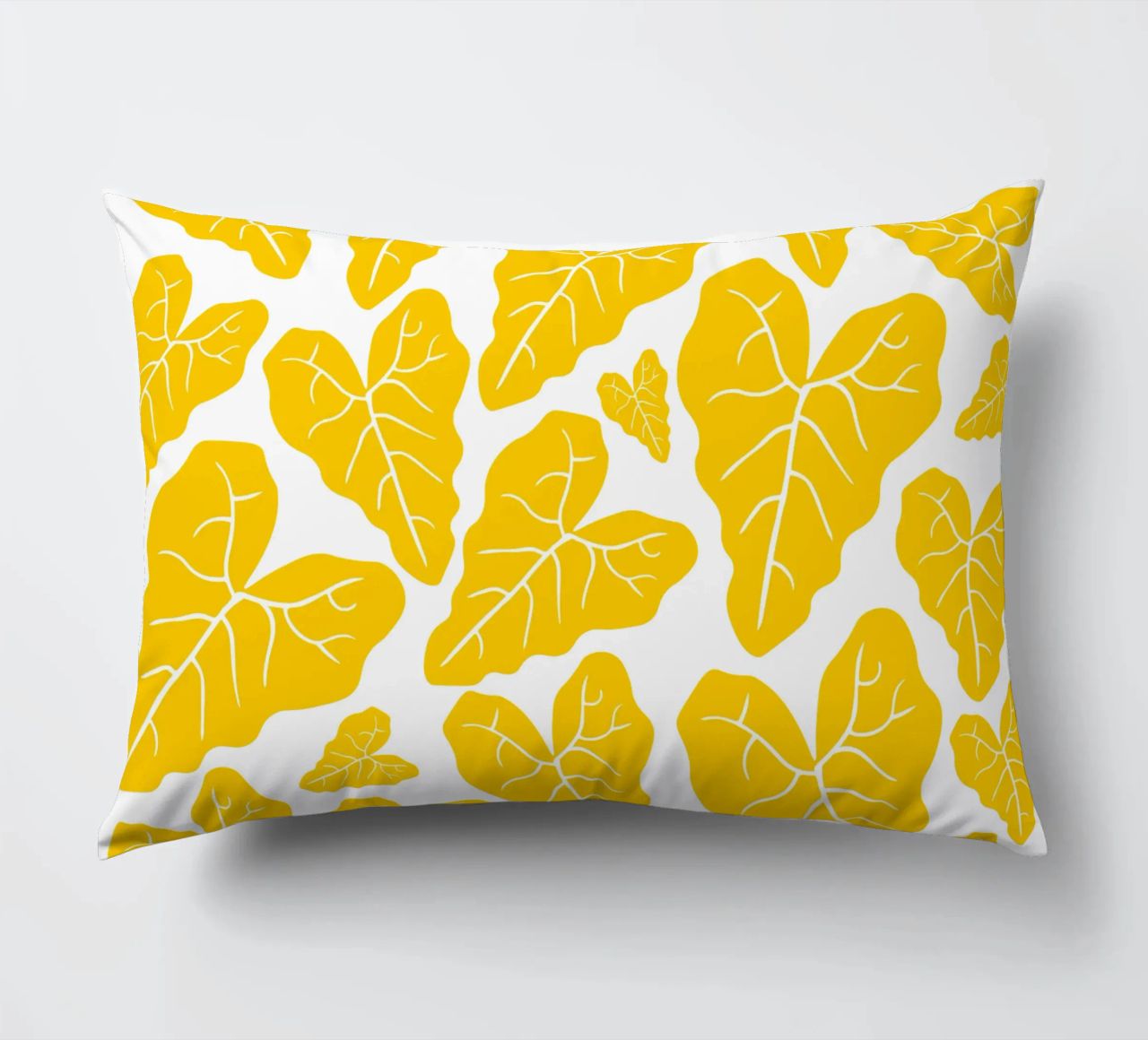 Yellow leaves pattern cuscino da baobabprintstore