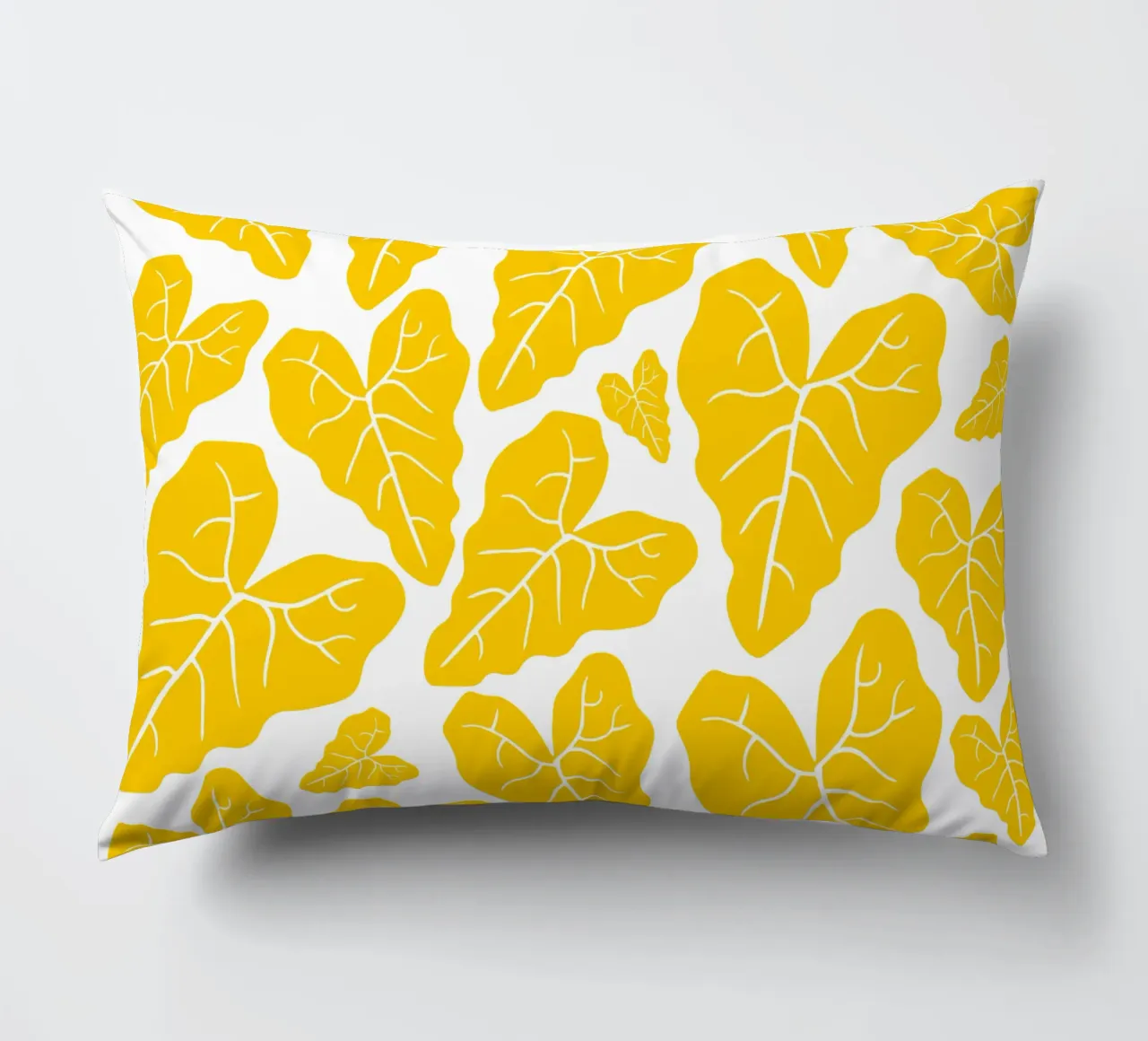 Yellow leaves pattern cojín de baobabprintstore