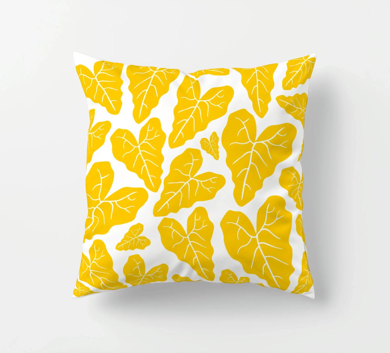 Yellow leaves pattern cuscino da baobabprintstore