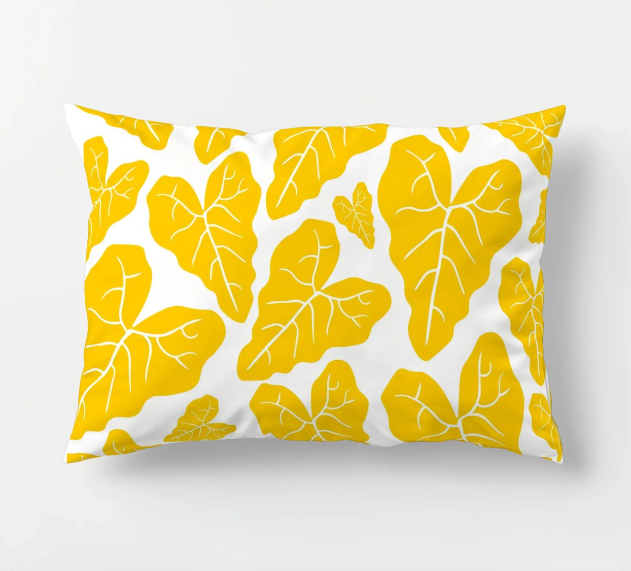 Yellow leaves pattern cuscino da baobabprintstore