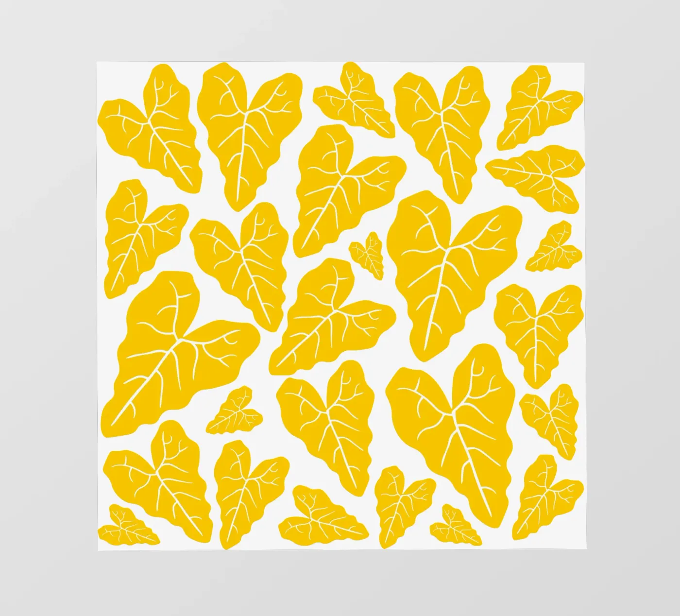Yellow leaves pattern fotobehang van baobabprintstore