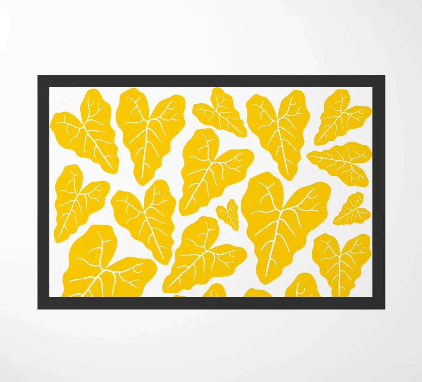 Yellow leaves pattern doormat by baobabprintstore