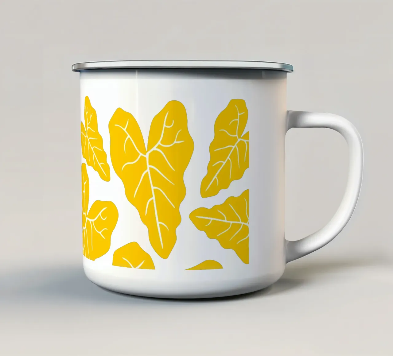Yellow leaves pattern Emaille Tasse von baobabprintstore