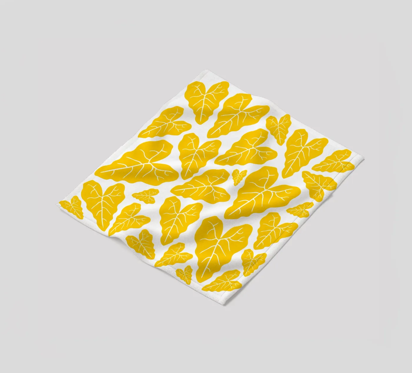 Yellow leaves pattern Fleecedecke von baobabprintstore