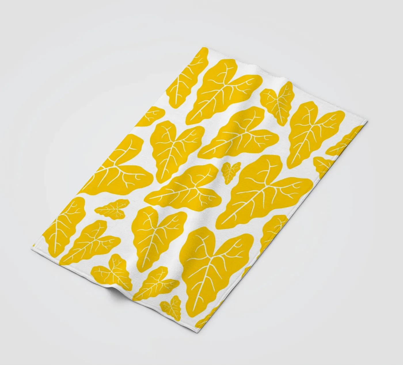 Yellow leaves pattern fleece blanket by baobabprintstore