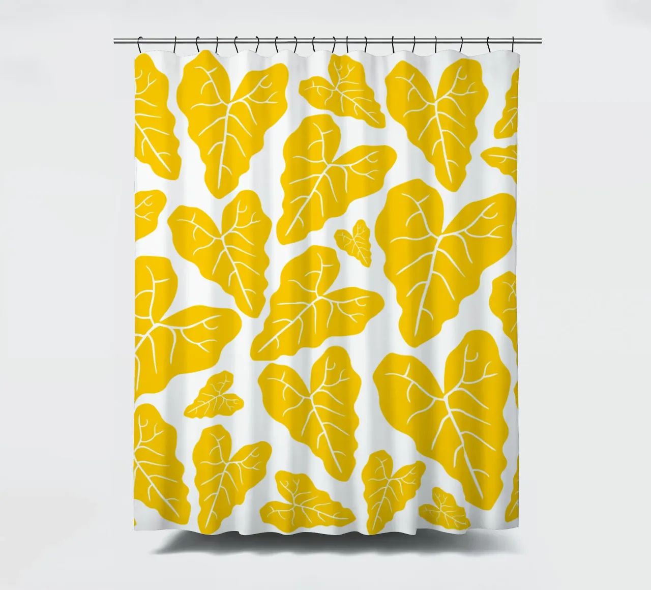 Yellow leaves pattern tenda da doccia da baobabprintstore