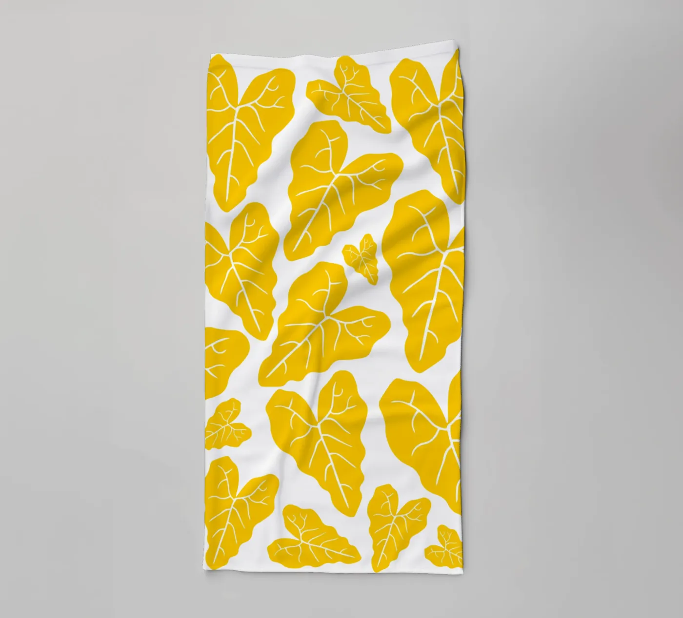 Yellow leaves pattern towel by baobabprintstore