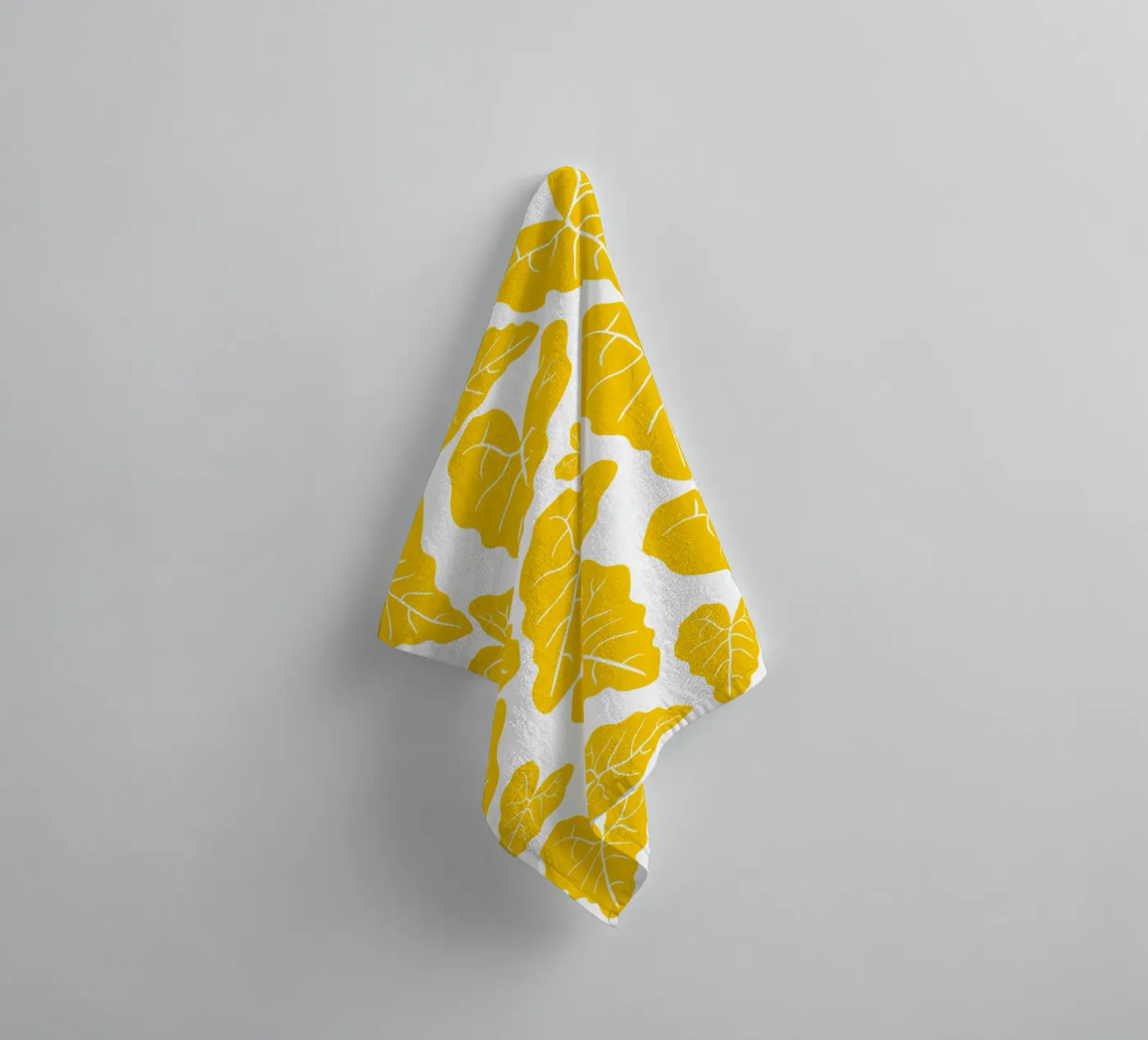 Yellow leaves pattern towel by baobabprintstore