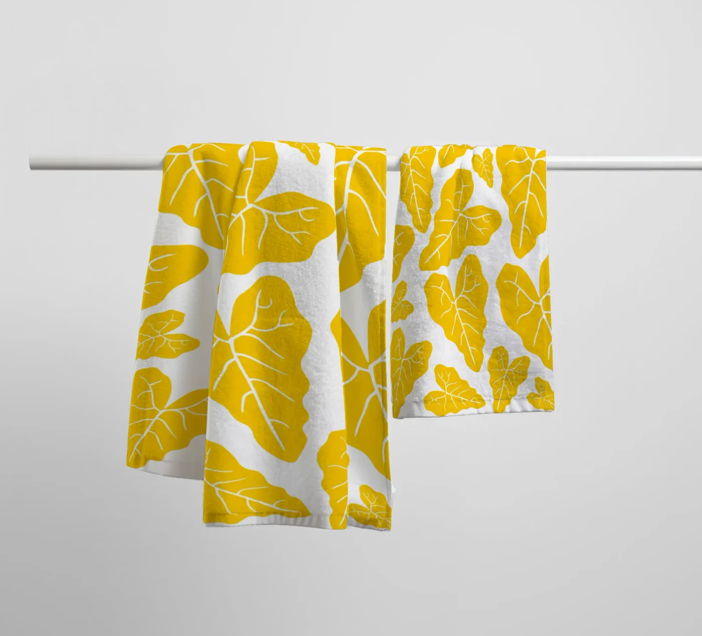 Yellow leaves pattern towel by baobabprintstore