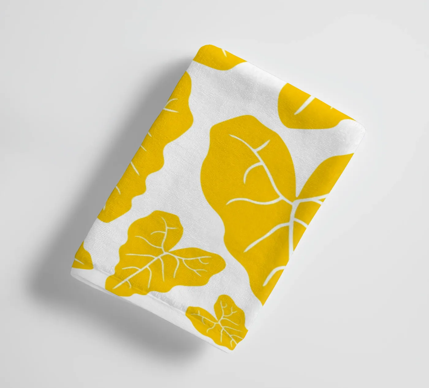 Yellow leaves pattern towel by baobabprintstore