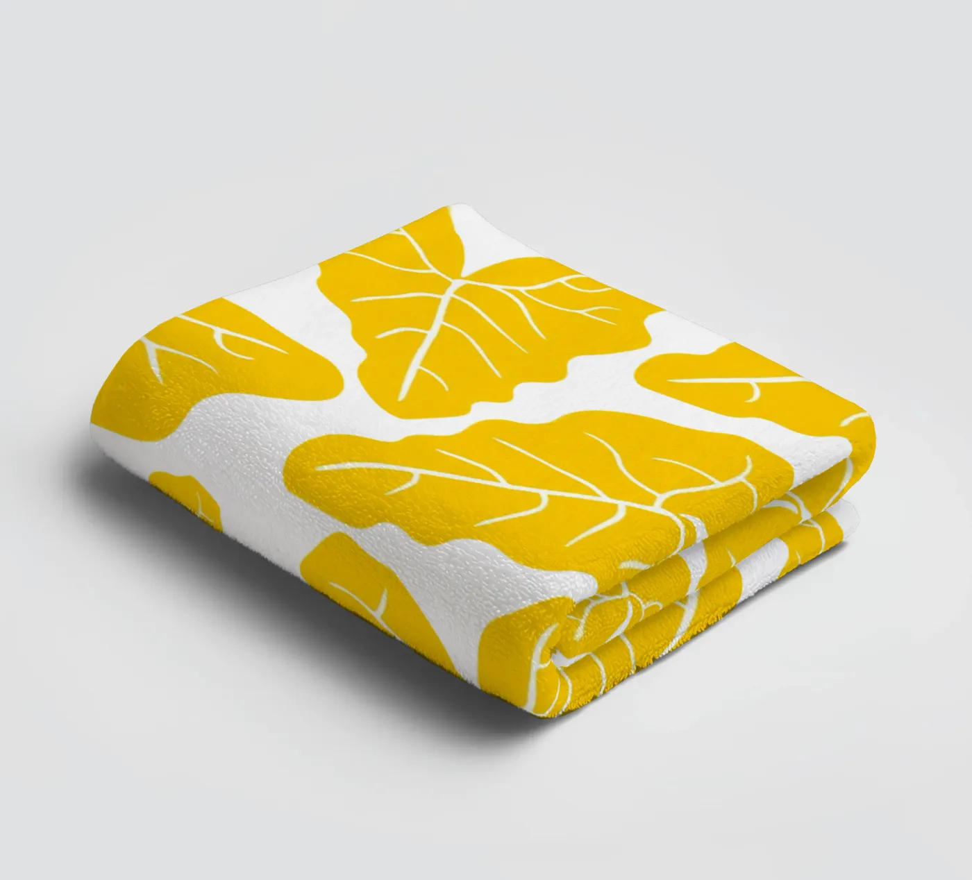 Yellow leaves pattern towel by baobabprintstore