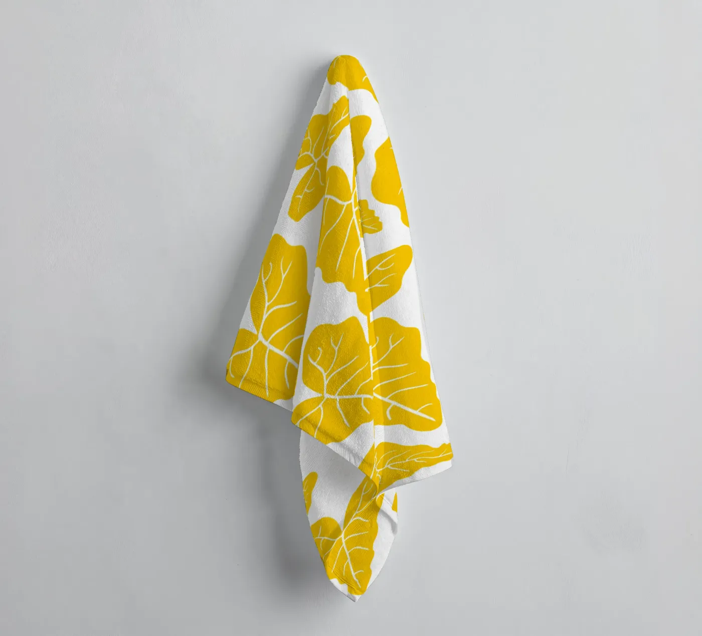 Yellow leaves pattern towel by baobabprintstore