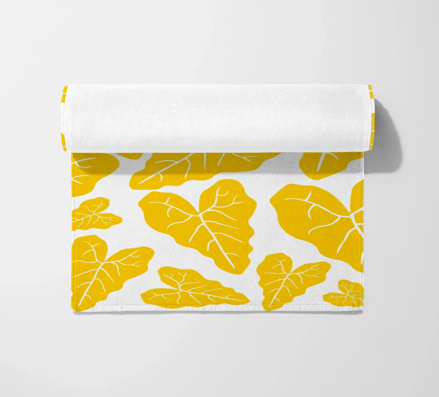 Yellow leaves pattern telo mare da baobabprintstore