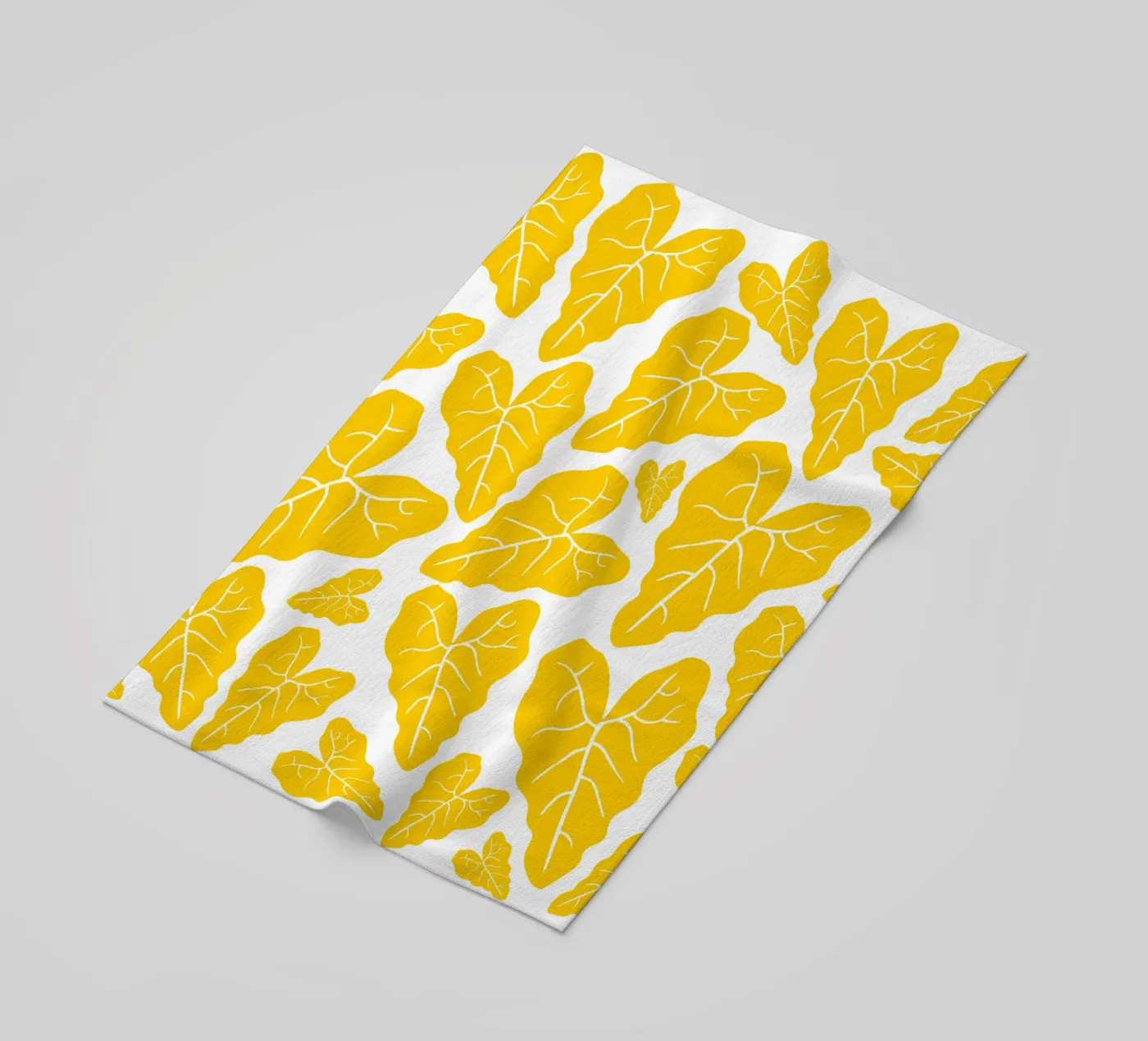 Yellow leaves pattern telo mare da baobabprintstore