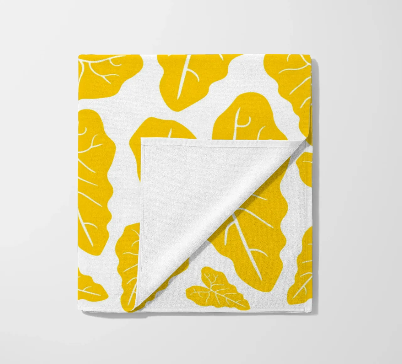 Yellow leaves pattern telo mare da baobabprintstore