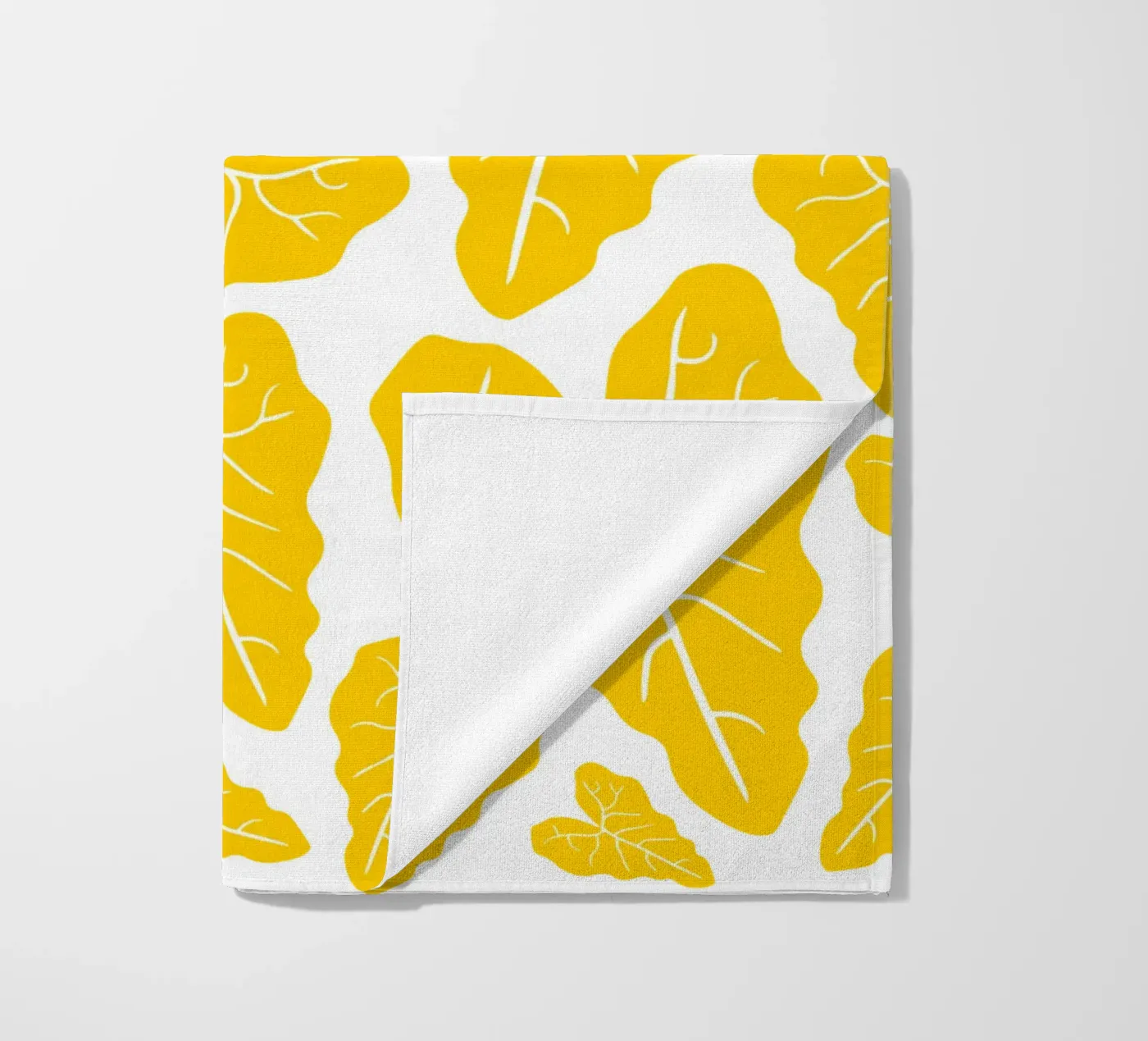 Yellow leaves pattern telo mare da baobabprintstore