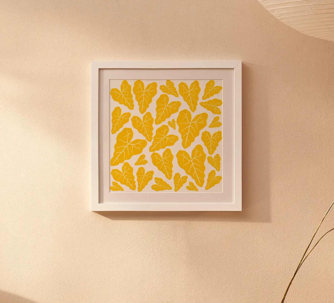 Yellow leaves pattern poster da baobabprintstore