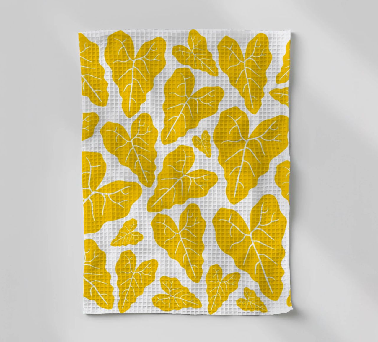 Yellow leaves pattern canovaccio da cucina da baobabprintstore