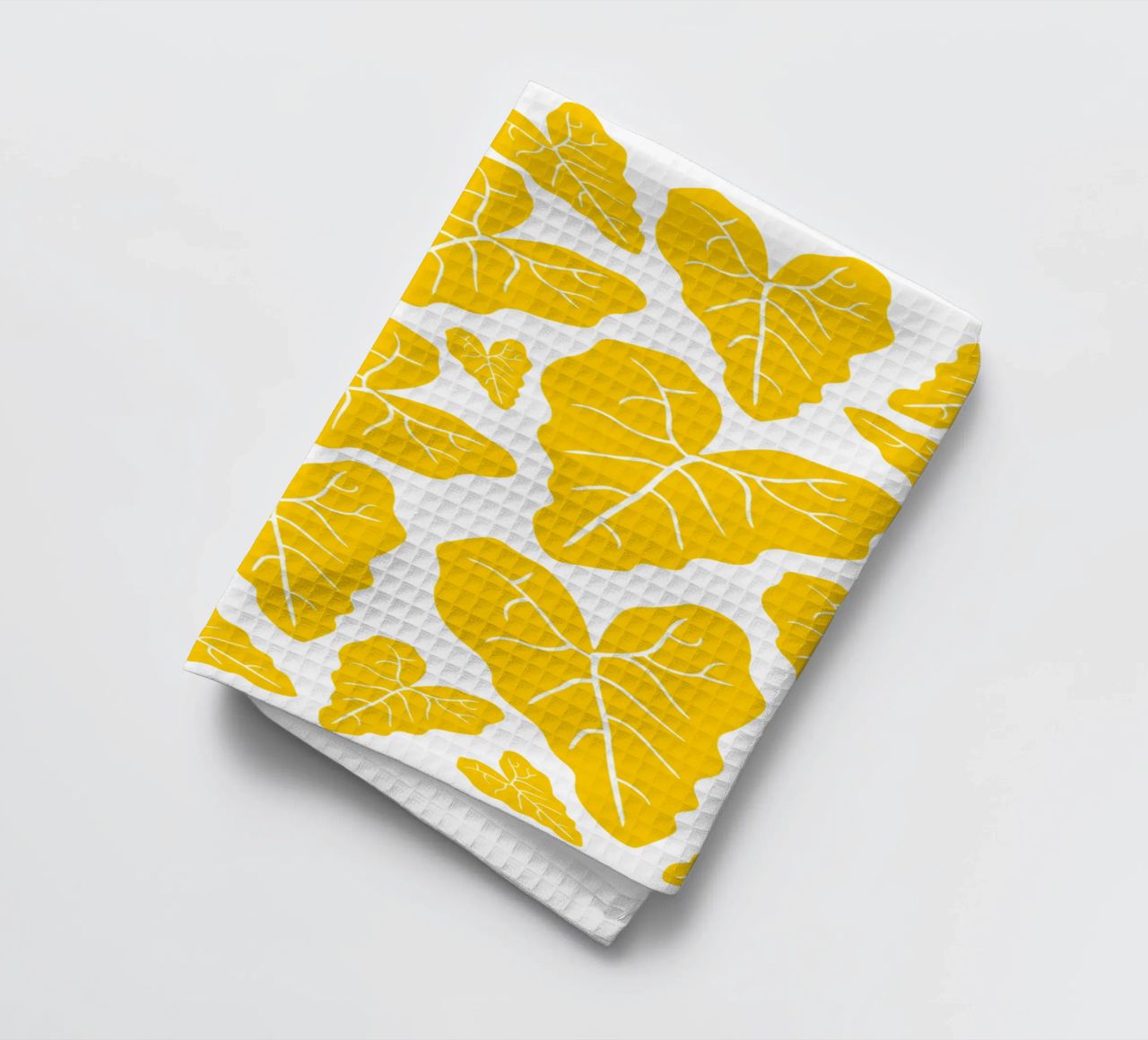 Yellow leaves pattern canovaccio da cucina da baobabprintstore