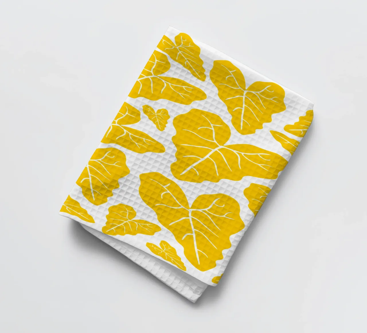 Yellow leaves pattern torchon de baobabprintstore
