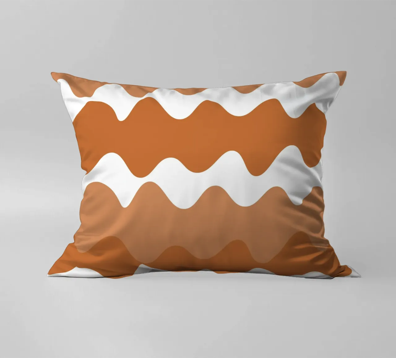 Brown horizontal wavy gradient cuscino da baobabprintstore