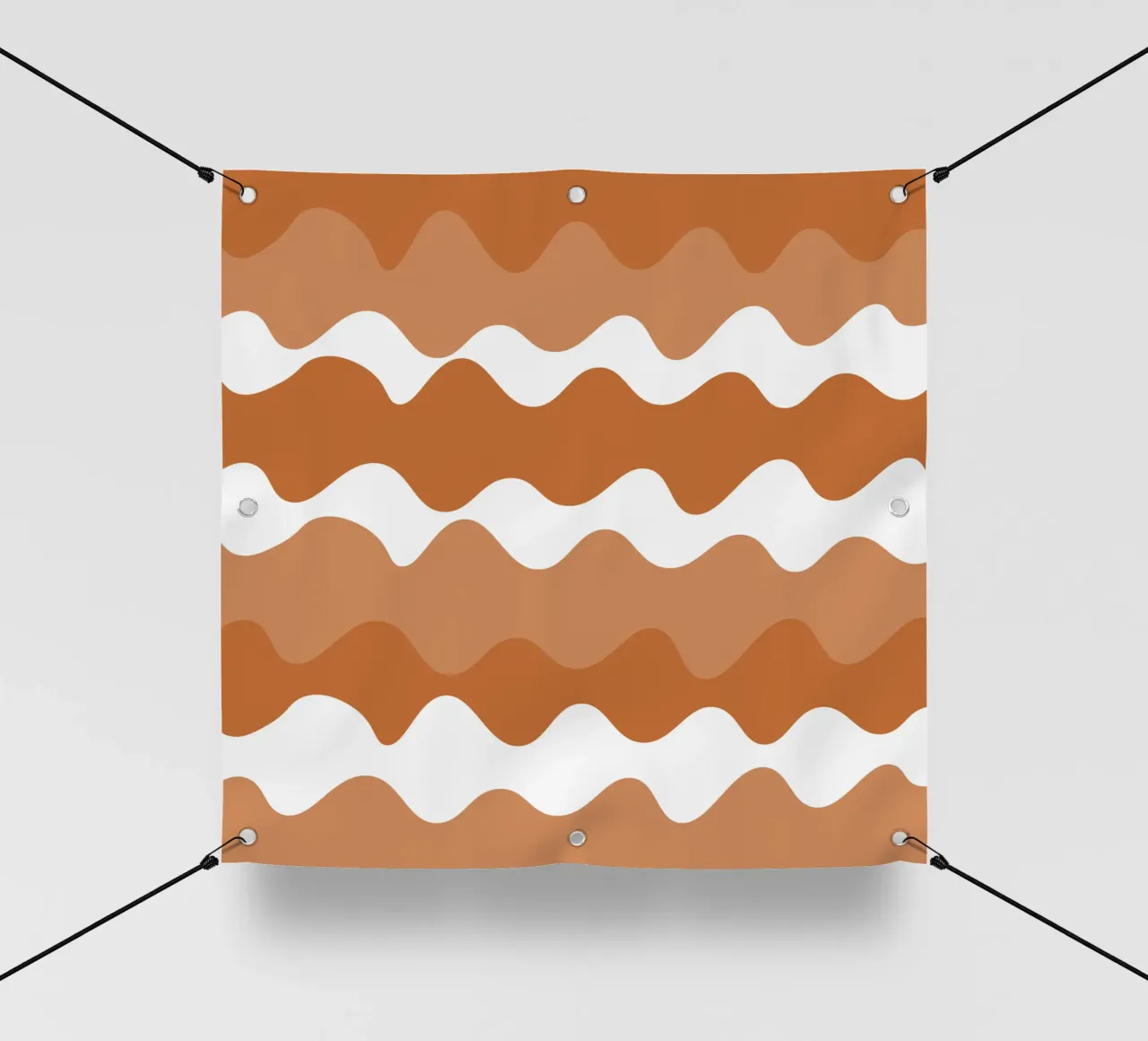 Brown horizontal wavy gradient telo in pvc da baobabprintstore