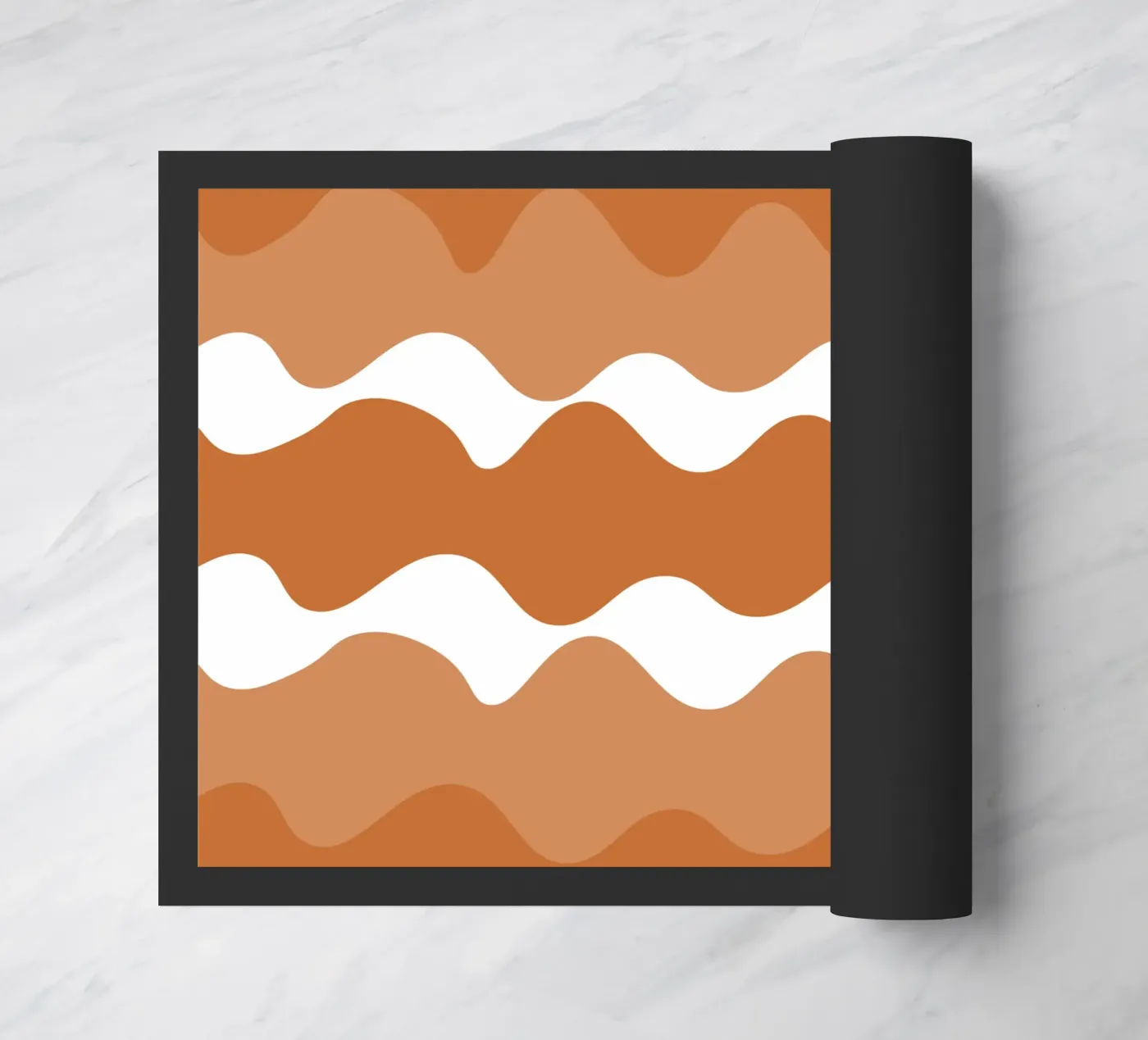 Brown horizontal wavy gradient doormat by baobabprintstore